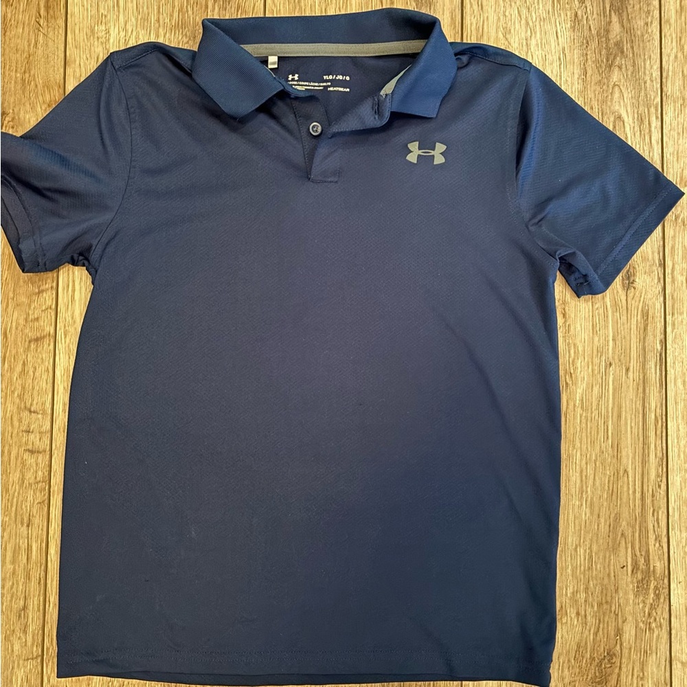 Like new Boys size large Under Armour Navy polo